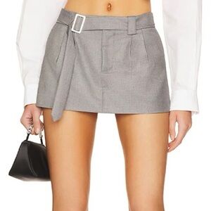 Superdown mini skirt gray belted revolve y2k